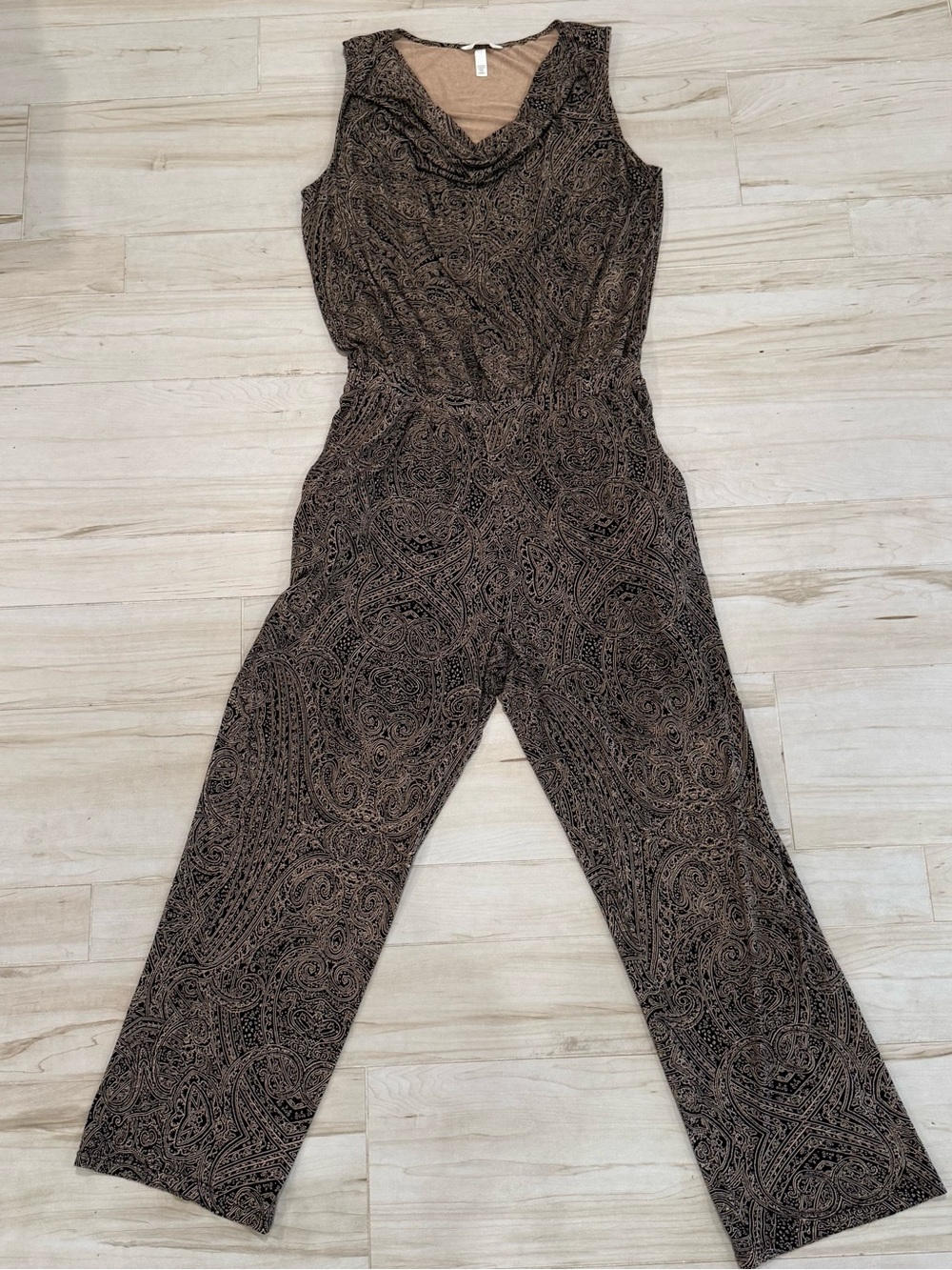 Soma Brown Paisley Sleeveless Jumpsuit